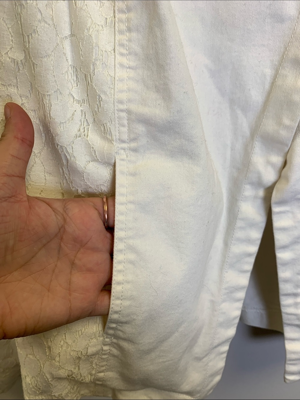 Maurices White Lace-Accent Open Jacket - Picture 4 of 6
